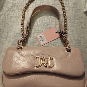 Juicy Couture Blush Pink Shoulder Bag with Gold Accents
